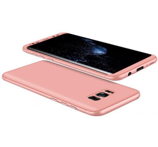 Луксозен твърд гръб GKK 3in1 360° Full Cover за Samsung S8 G950 - Rose Gold / лице и гръб