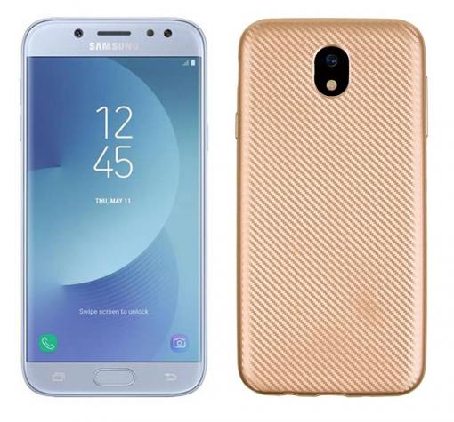 Силиконов калъф / гръб / TPU за Samsung J3 2017 J330 - златист / carbon