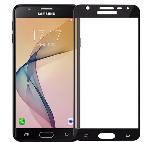 3D full cover Tempered glass screen protector Samsung J5 2017 J530 / Извит стъклен скрийн протектор Samsung J5 2017 J530 - черен