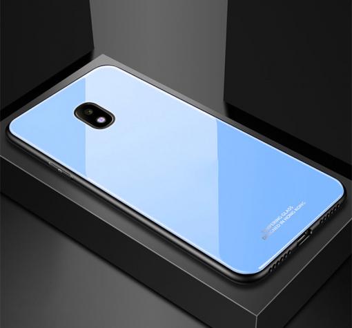 Луксозен стъклен твърд гръб за Samsung J3 2017 J330 - син