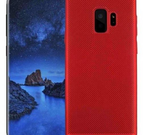 Луксозен твърд гръб за Samsung J4 2018 - червен / Grid