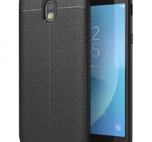 Луксозен силиконов калъф / гръб / TPU Auto Focus 360° + Nano Glass Protector за Samsung J5 2017 J530 - черен / имитиращ кожа / лице и гръб