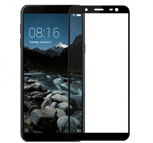 3D full cover Tempered glass screen protector Samsung J6 2018 / Извит стъклен скрийн протектор Samsung J6 2018 - черен