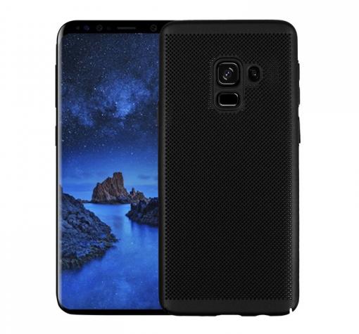 Луксозен твърд гръб за Samsung J6 2018 - черен / Grid