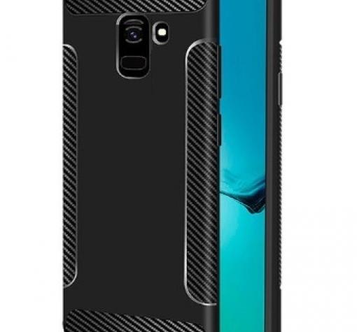 Луксозен силиконов калъф / гръб / TPU за Samsung J6 2018 - черен / carbon