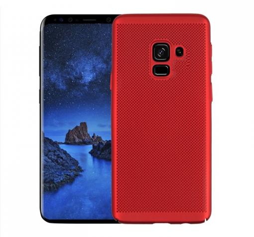 Луксозен твърд гръб за Samsung J6 2018 - червен / Grid