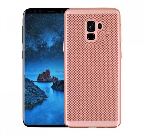 Луксозен твърд гръб за Samsung J6 Plus 2018 - Rose Gold / Grid