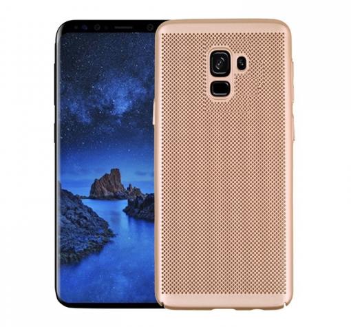 Луксозен твърд гръб за Samsung J6 Plus 2018 - златист / Grid