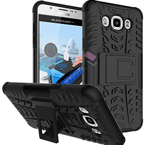 Силиконов гръб TPU Hybrid Armored с твърда част и стойка за Samsung J3 / J3 2016 J320 - черен