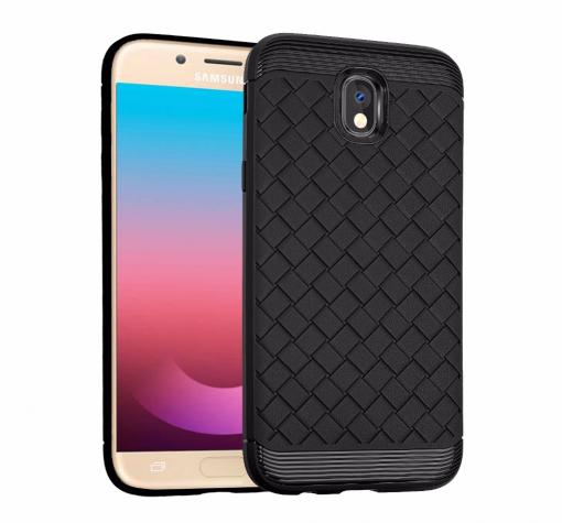 Луксозен силиконов калъф / гръб / TPU i-Zore за Samsung J7 2017 J530 - черен / плетеница