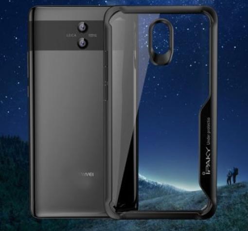 Луксозен твърд гръб със силиконов кант IPAKY за Samsung J7 2017 J730 - прозрачен / черен кант