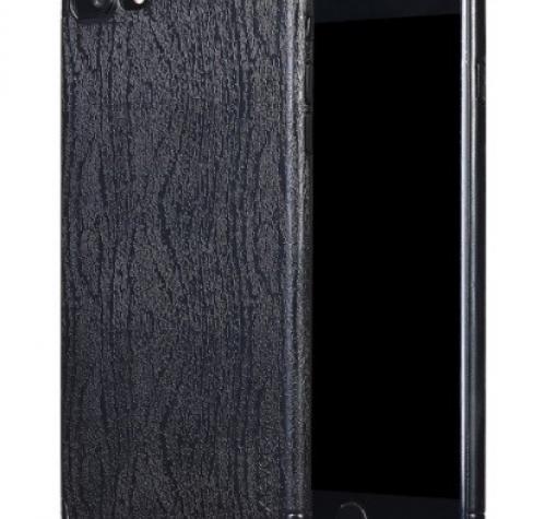 Оригинален гръб X-level Grain Series за Apple iPhone 7 - черен / имитиращ дърво