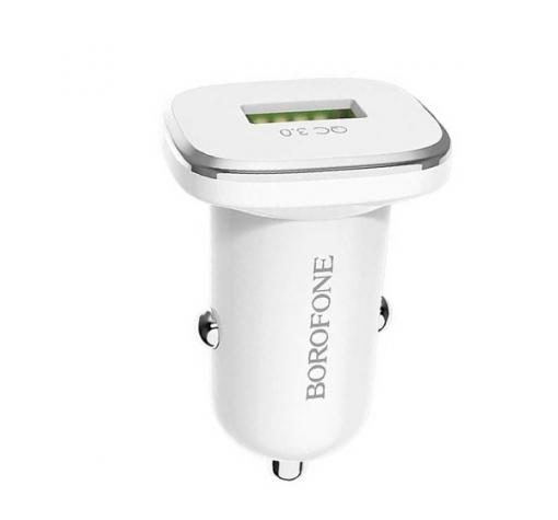 Универсално зарядно за кола / Car Charger 12V BOROFONE Qualcomm 3.0 BZ12A 2A - бяло