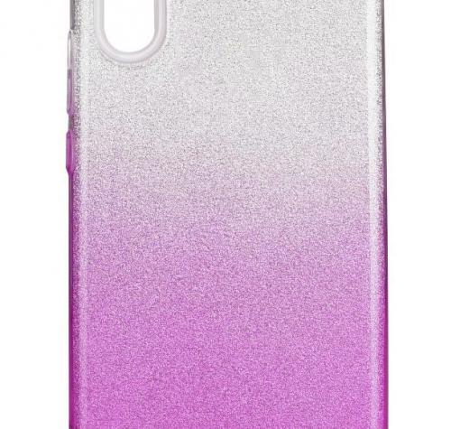 Силиконов калъф / гръб / TPU за Apple iPhone XS Max - преливащ / сребристо и розово / брокат