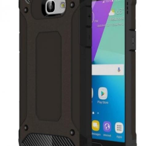 Силиконов гръб TPU Spigen Hybrid с твърда част за Samsung J3 2017 J330 - черен