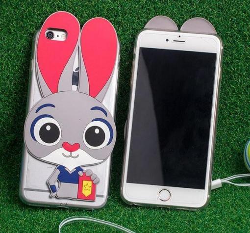 Силиконов калъф / гръб / TPU 3D за Apple iPhone 6 Plus / iPhone 6S Plus - сив / Zootropolis