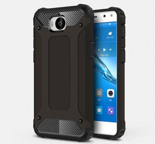 Силиконов гръб TPU Spigen Hybrid с твърда част за Huawei Y5 2017 / Huawei Y6 2017 - черен
