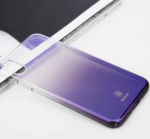 Луксозен гръб Baseus Glaze Case за Apple iPhone X - преливащ / лилав