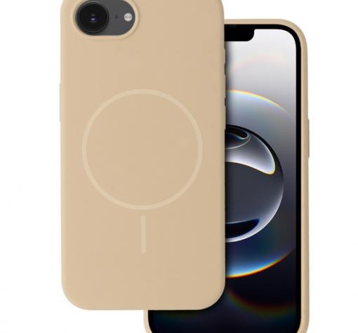 Луксозен гръб / кейс / Smooth Guard Silicone Case с безжично зареждане MagSafe за Apple iPhone 16e - кафяв