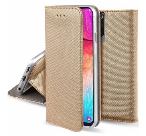 Кожен калъф Magnet Book със стойка за Realme C30 – златист