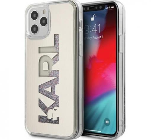 Оригинален гръб 3D Water Case за Apple iPhone 12 Pro Max 6.7" - огледален / цветен брокат / KARL LAGERFELD
