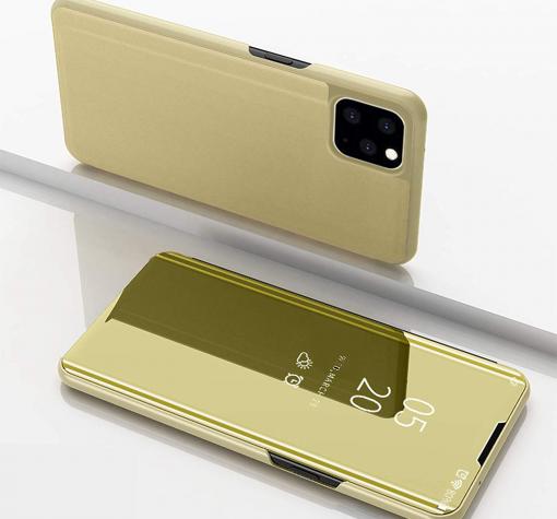 Луксозен калъф Clear View Cover с твърд гръб за Apple iPhone 11 Pro 5.8 - златист