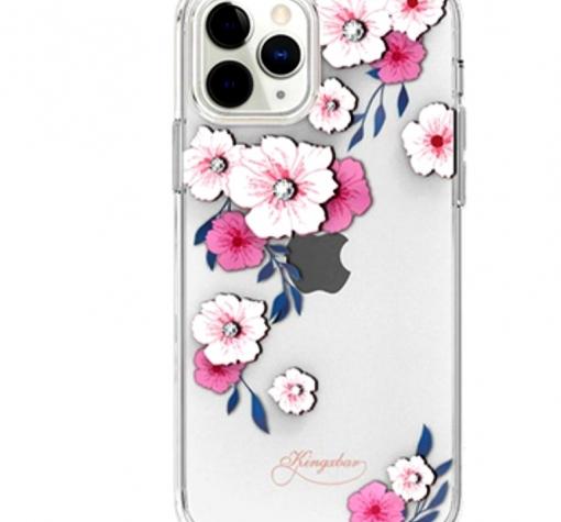 Луксозен гръб KINGXBAR Swarovski Diamond за Apple iPhone 12 /12 Pro 6.1' - прозрачен / цветя и камъни