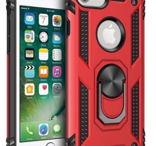 Силиконов гръб Spigen със стойка и магнитно захващане за Apple iPhone 7 / iPhone 8 - червен