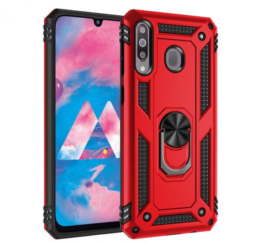 Силиконов гръб Spigen със стойка и магнитно захващане за Huawei Y6 2019 / Honor 8A / Huawei Y6S - червен