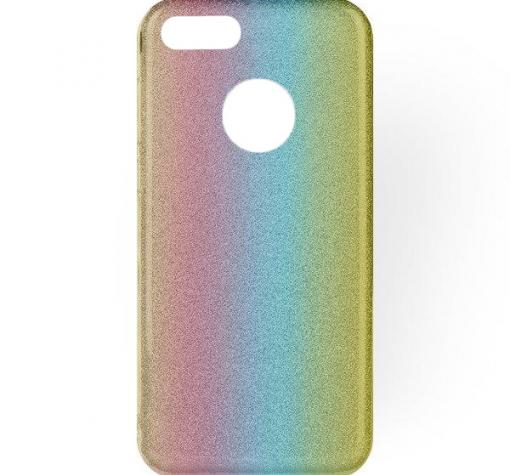 Силиконов калъф / гръб / TPU Glitter Case за Apple iPhone 7 / iPhone 8 - брокат / Rainbow