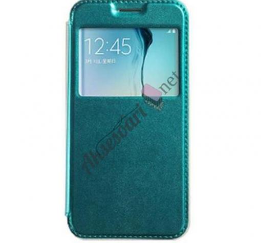 Луксозен калъф Flip тефтер S-View със стойка KALAIDENG Sun Series за Samsung S7 Edge G935 / Samsung S7 Edge - зелен