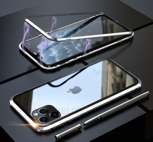 Магнитен калъф Bumper Case 360° FULL за Apple iPhone 11 Pro 5.8'' - прозрачен / сребриста рамка