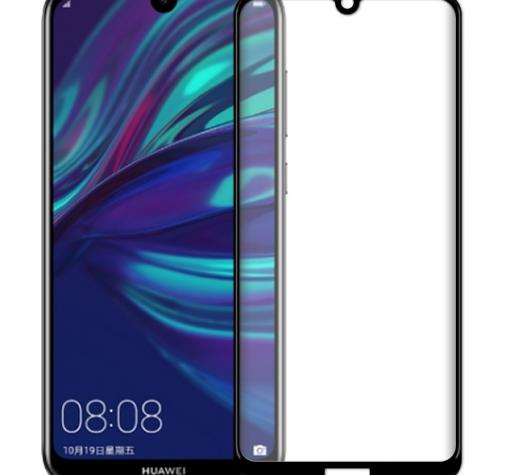 3D full cover Tempered glass screen protector Huawei Y6 2019 / Извит стъклен скрийн протектор Huawei Y6 2019 - черен