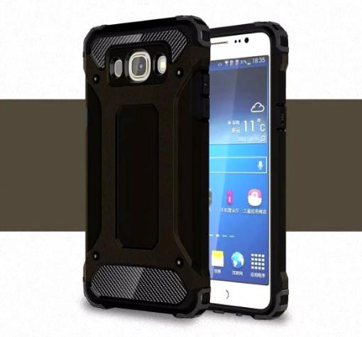 Силиконов гръб TPU Spigen Hybrid с твърда част за Samsung J7 2016 J710 - черен