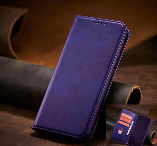 Кожен калъф Flip тефтер Magnetic Book със стойка за Xiaomi Redmi Note 14 Pro - лилав