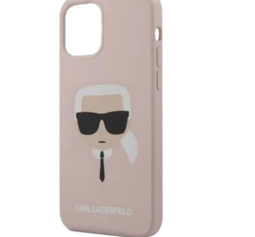 Силиконов гръб Karl Lagerfeld за Apple iPhone 12 /12 Pro 6.1'' - розов / Karl Head