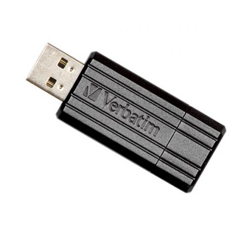 USB Flash памет Verbatim PinStripe 64 GB - черна