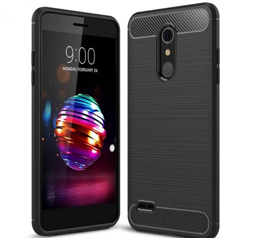 Силиконов калъф / гръб / TPU за LG K10 2018 - черен / carbon