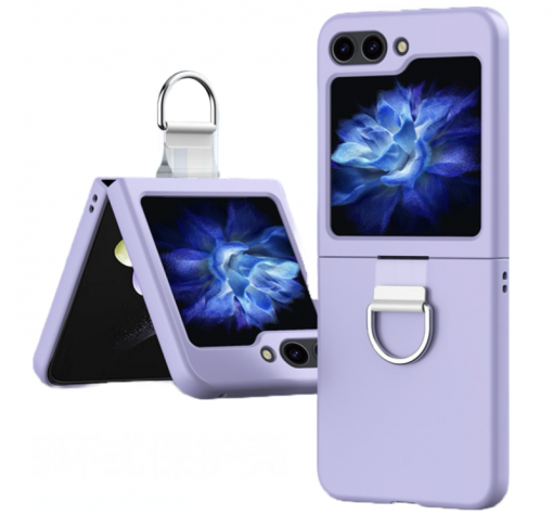 Луксозен твърд гръб / кейс / Color Ring Case за Samsung Z Flip 5 - лилав