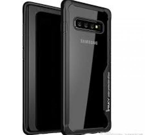 Луксозен твърд гръб IPAKY за Samsung S8 Plus G955 - прозрачен / силиконов черен кант