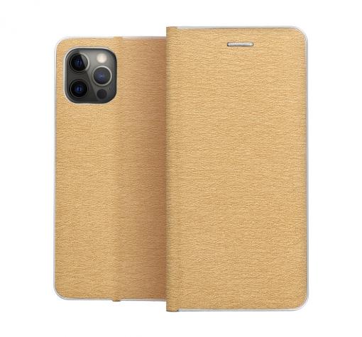 Луксозен кожен калъф Flip тефтер Luna Book за Samsung A72 / A72 5G - златист