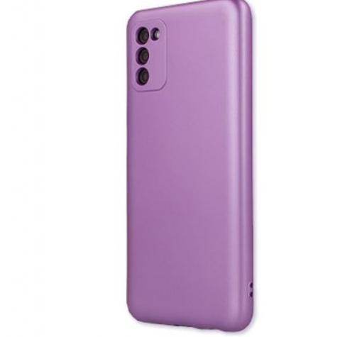 Луксозен силиконов калъф / гръб / TPU кейс Metallic Cover за Samsung A13 5G / A04s - лилав със защита за камерата