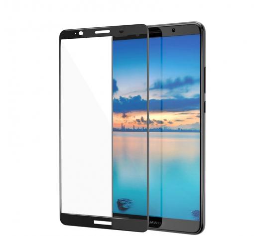 3D full cover Tempered glass Full Glue screen protector Huawei Mate 10 / Извит стъклен скрийн протектор с лепило от вътрешната страна за Huawei Mate 10 - черен