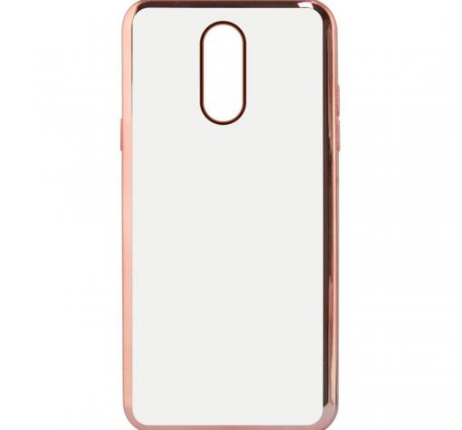 Луксозен силиконов калъф / гръб / TPU за Huawei Mate 10 Lite / Honor 9i - прозрачен / Rose Gold кант