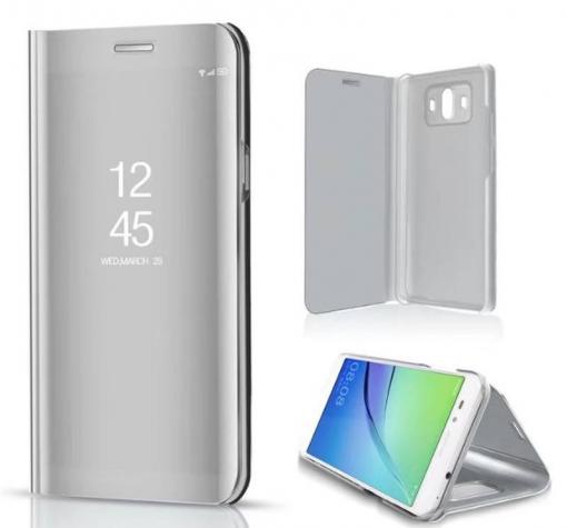 Луксозен калъф Clear View Cover с твърд гръб за Huawei Mate 10 Lite - сребрист