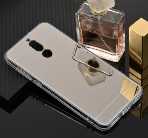 Луксозен силиконов калъф / гръб / TPU за Huawei Mate 10 Lite / Honor 9i - сребрист / огледален