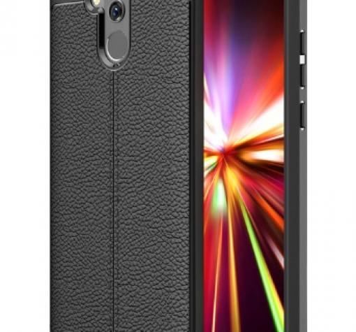 Луксозен силиконов калъф / гръб / TPU за Huawei Mate 20 Lite - черен / имитиращ кожа