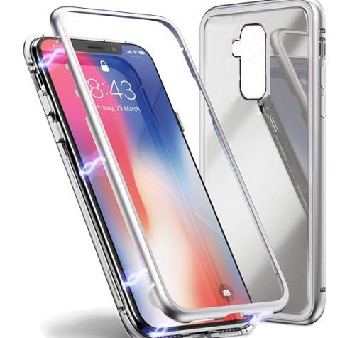 Магнитен калъф Bumper Case 360° FULL за Huawei Mate 20 Lite - прозрачен / сребриста рамка