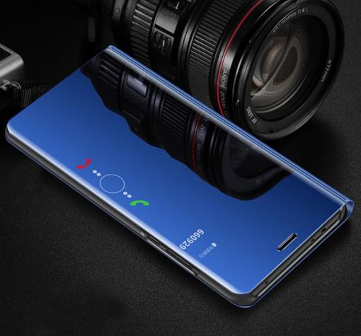 Луксозен калъф Clear View Cover с твърд гръб за Xiaomi Redmi Note 7 - син — снимка 2