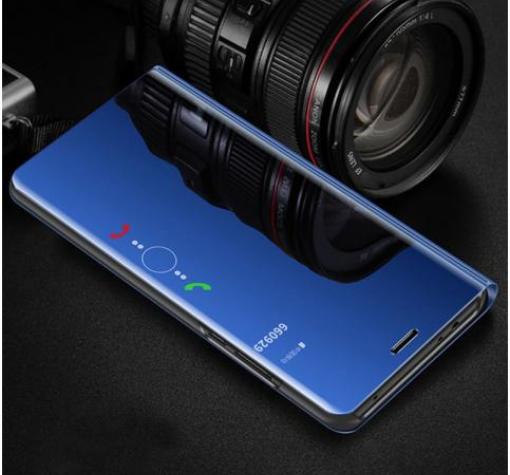 Луксозен калъф Clear View Cover с твърд гръб за Samsung Note 10 Plus N975 - син